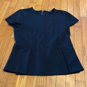 Victoria's Secret Black Short Sleeve Peplum Top